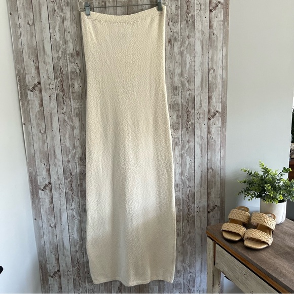 Free People Dresses & Skirts - Free People FP Beach Cream Textured Maxi Tube Dress Resort Medium
